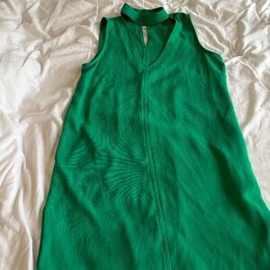 Jack by BB Dakota Green tank dress with cut-out V neck